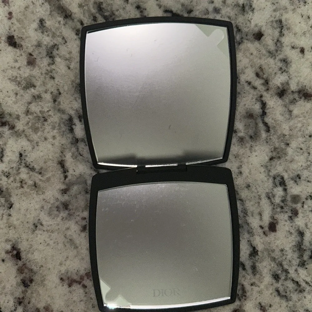DIOR NIB MATTE BLACK COMPACT MIRROR AND LIP BUNDLE